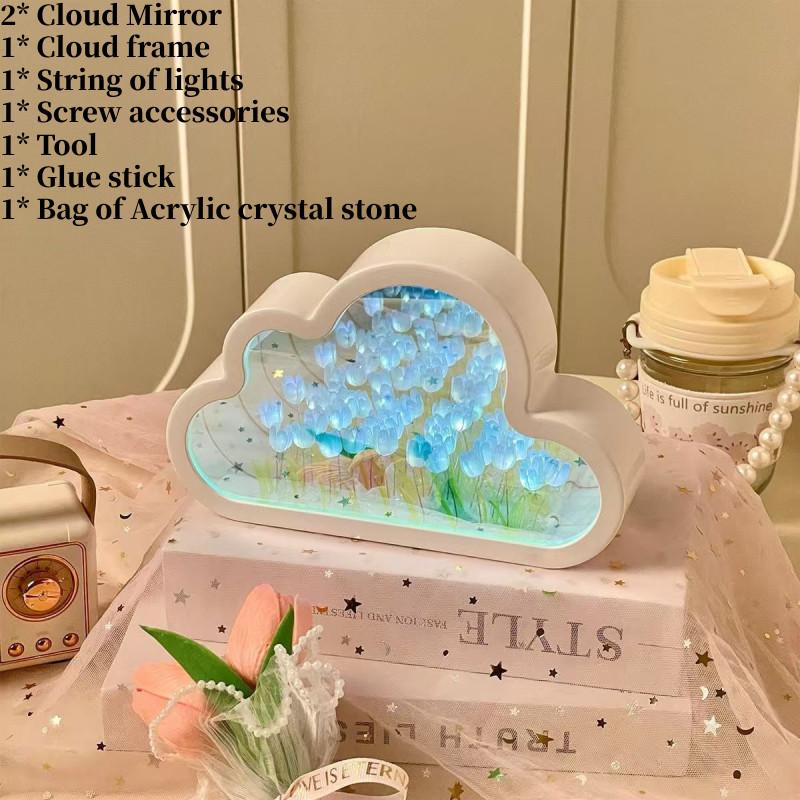 Cloud Tulip 3d Night Lamp With Diy Assembly And Usb Power For Bedroom Decor