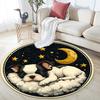 Sleeping French Bulldog Round Area Rug,Carpet Rug for Living Room Bedroom Sofa Playroom Decor,Non-slip Floor Mat