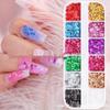 12-Color Glitter Sequin Set: Star Shapes for Eye Makeup & Nail Art Accessories.