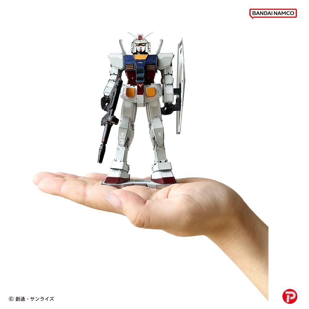 Tenyo Metallic Nano Puzzle Mobile Suit Gundam RX-78-2 Gundam T-MP-020M - No Glue Required, 0.2mm Thick, Ultra-precise Laser Processed, Craft Project,