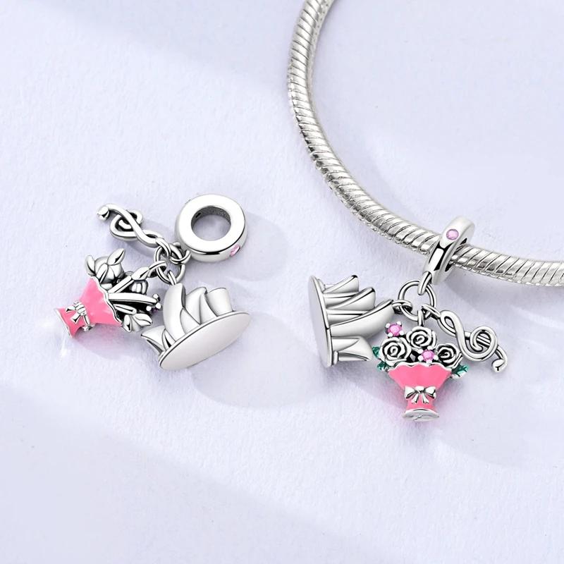 Original Charmscopper Opera House Bouquet Note Beads Fit Charms Platabracelets For Women Jewelry Making Diy Gifts