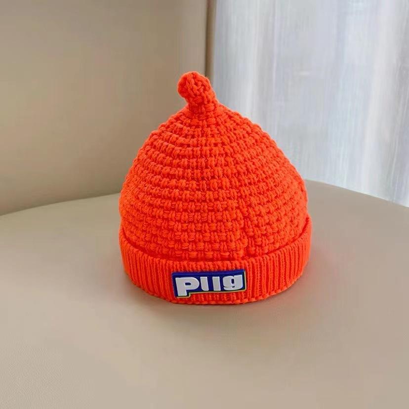 Cappello ciuccio Cappello in lana lavorato a maglia per bambini Ragazzi e ragazze Autunno e inverno Caldo ispessito Pullover per neonati Cappello a buccia di melone Tendenza