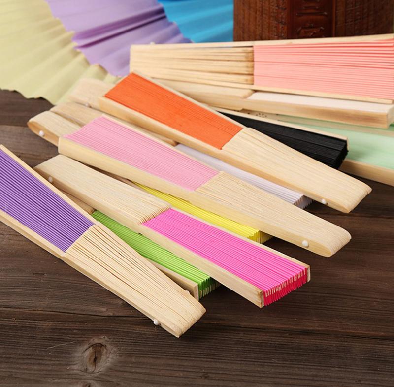 Folding Fan Hand Diy Chinese Folding Fan Wooden Bamboo Antiquity Folding Fan
