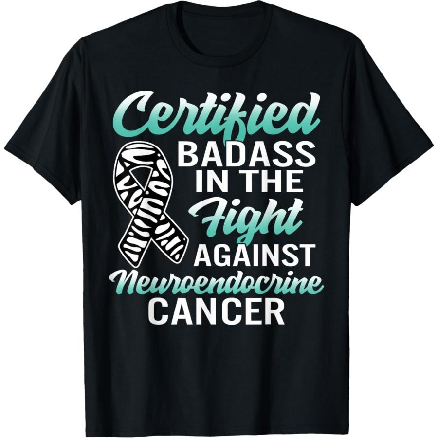 

Badass Neuroendocrine Cancer Awareness NET Zebra Ribbon Gift T-Shirt XXXXXL чорний