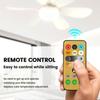 E27 Base LED Ceiling Fan Light Wireless Remote Control Smart Fan Light 42cm 52cm Home-use Ceiling Fan Room Office Study Kitchen