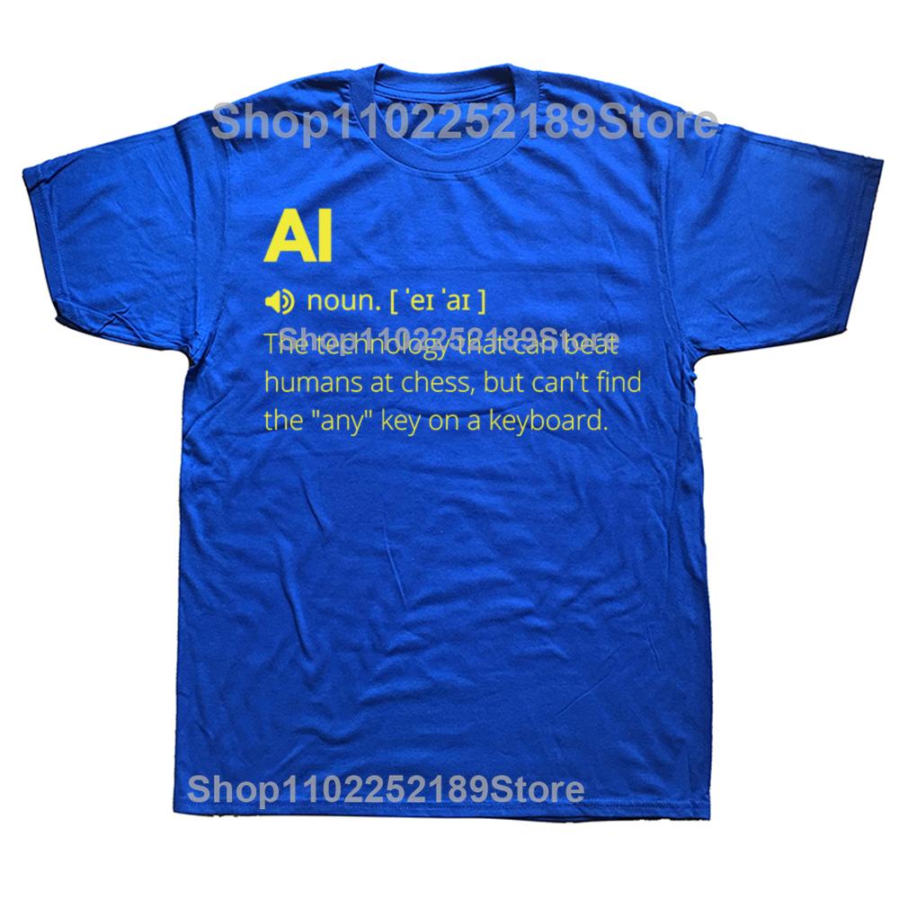 Funny AI Definition Artificial Intelligence T-shirts Men Women's Fashion Casual Tshirt 100% Cotton Loose Oversized T Shirt