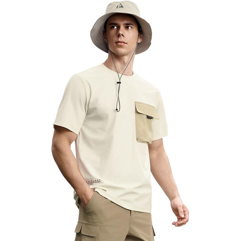 Fila Explorer Minimalist Color Block Pocket Classic Versatile Short Sleeve T-Shirt Men Tops A11M537116F-WT