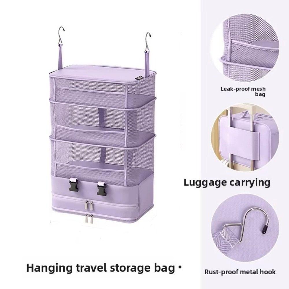 Multi Layered Hanging Clothes Storage Bag Foldable Clothing Organizer Wardrobe Organization