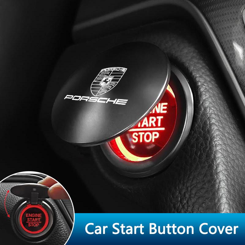 1 Stück Auto Ein-Klick-Startknopf Schutzhülle Dekorationsaufkleber für Porsche 911 Cayenne Panamera Macan Boxster Carrera-GT 928