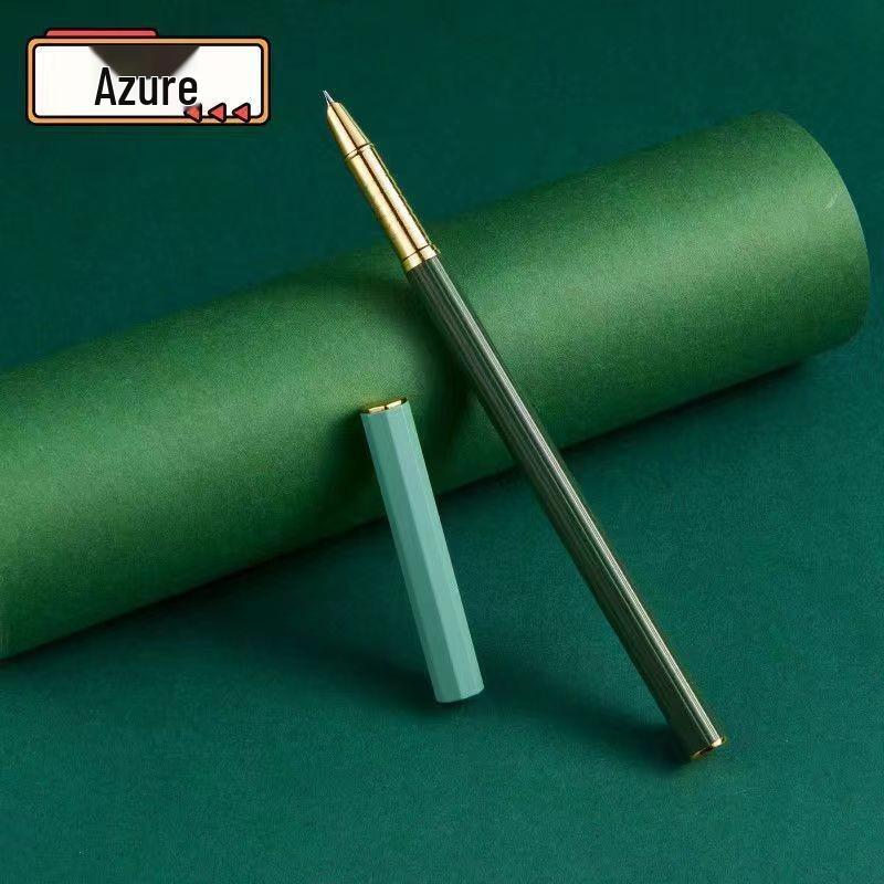 Children's Fine Nib Fountain Pen Set with Engravable Option, Includes Replaceable Ink Cartridges for Student Calligraphy Practice.
