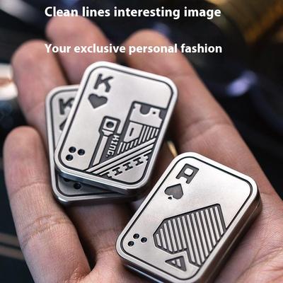 Metal Slider Stress Relief Toy KK AA Anti Stress EDC Top Spinning Poker Toys Portable Decompress Magnetic Toys Adults Gifts