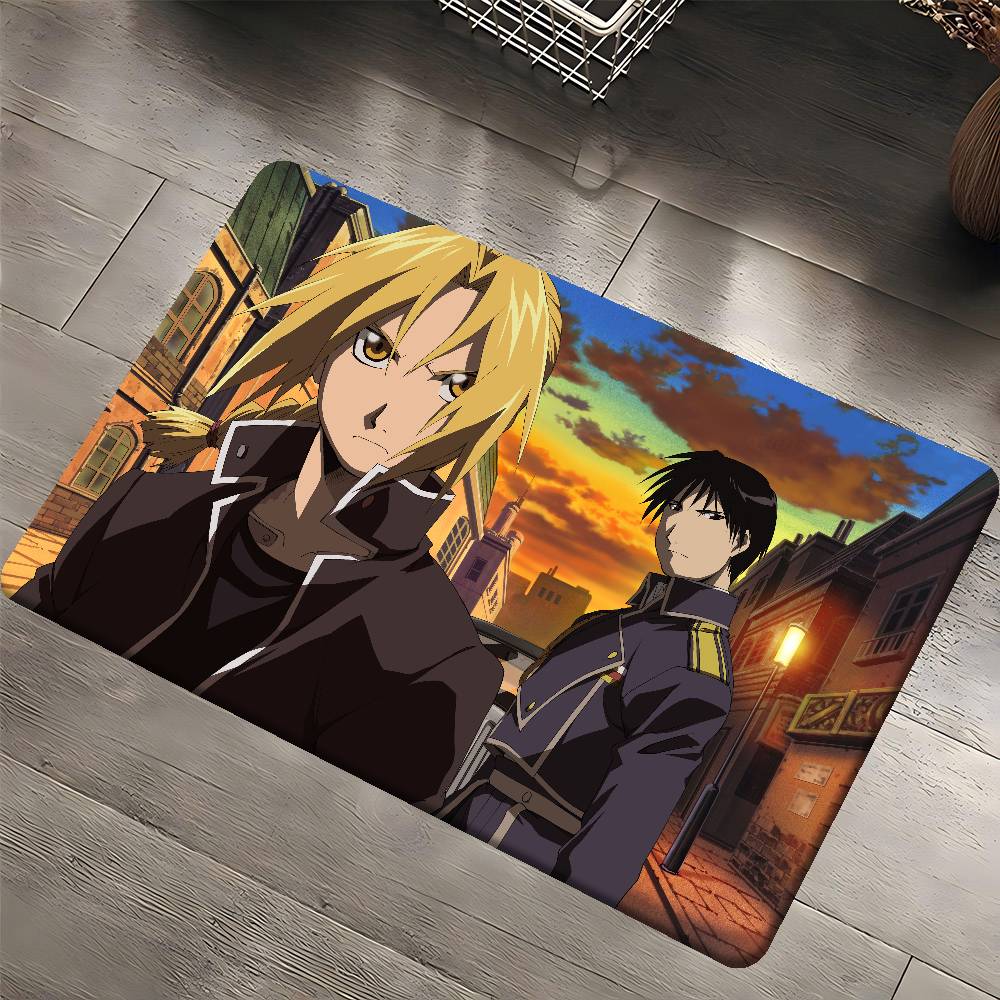 

Нескользящий коврик для двери Fullmetal Alchemist, моющийся коврик Добро пожаловать для гостиной, кухни, зоны с диваном и креслами 40x60 cm