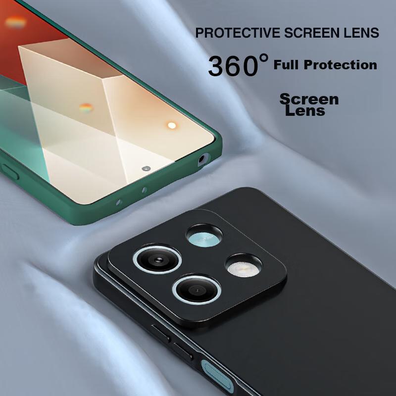 Phone Case for Xiaomi Redmi Note13 Pro, Protective Cover with Shockproof Silicone, Upgraded Lens Protection, Full Coverage, Matte Finish And Wome