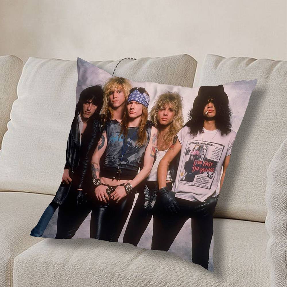 B-Band Guns N Roses Catchy Pillow Case Sofa Living Room Bedroom Headboard Backrest Cushion Square Cushion Nap Time