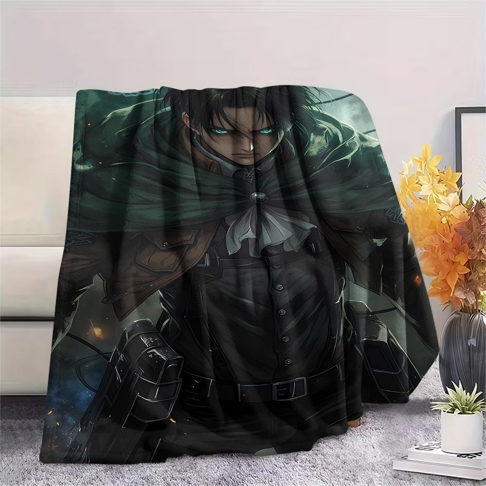 1PC Attack on Titan Print Flannel Blanket, High quality All Seasons, Home Decor, Warmth and Comfort, Perfect for Christmas Gifts