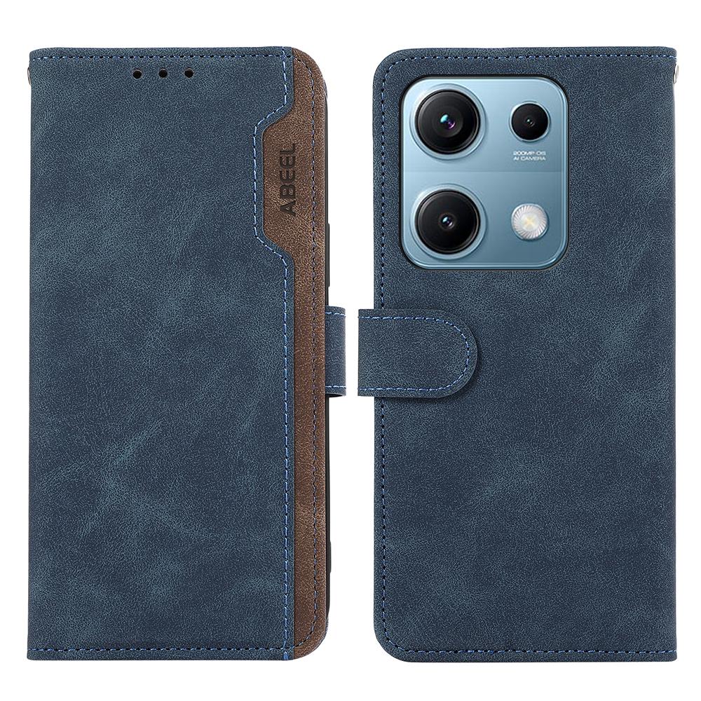 ABEEL For Xiaomi Redmi Note 14S 4G Case Color Splicing Leather Flip Phone Cover RFID Blocking