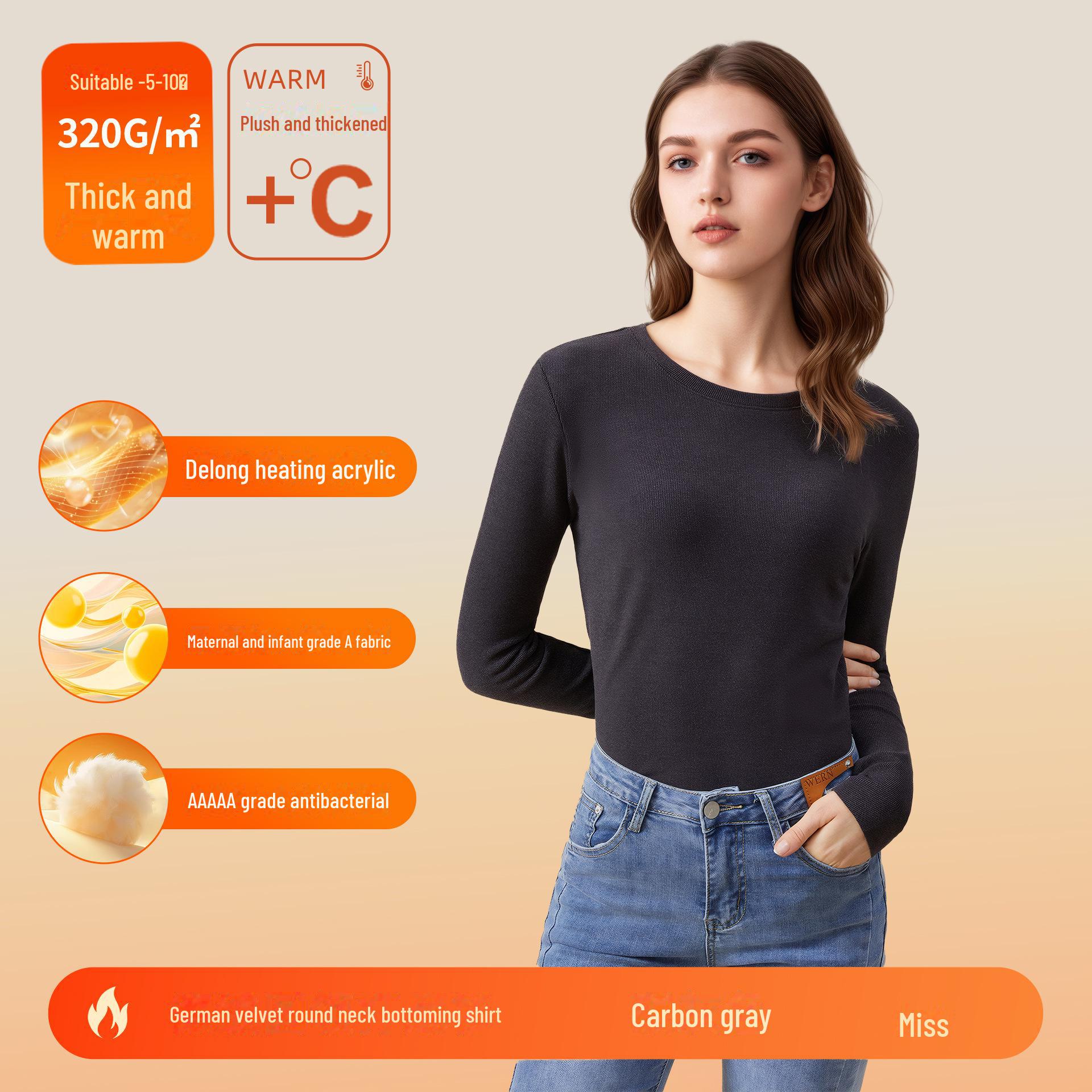 

Women s German Velvet Half-Turtleneck Shirt: Pile Collar, Thermal Innerwear, High-End Base Layer. S (80-100 lbs)