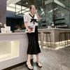 Thick-heeled slippers women's summer outer wear new with skirt rhinestone sandals women's versatile toe sandals