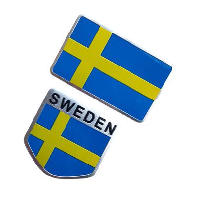 1Pc 3D Aluminum Alloy Sweden National Flag Emblem Badge Car Sticker Motorcycle Decal S60L Decoration For Volvo V70 XC60 S60 V60 V40