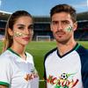5 Pezzi Tatuaggi Temporanei Calcio Uomini Donne Pallone da Calcio Tematica Tatuaggi Finti Adesivo Viso Giorno della Partita Eventi Sportivi Forniture per Feste Bomboniere