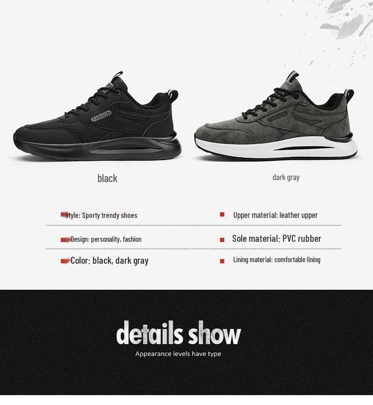 Men's Waterproof Non-slip Leather Work Shoes - Wear-resistant, Casual Fashion Sneakers for Autumn Construction.