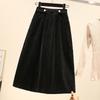 Autumn and Winter Women's Plus-size Skirt Mid-length Loose High-waist A-line Corduroy Skirt