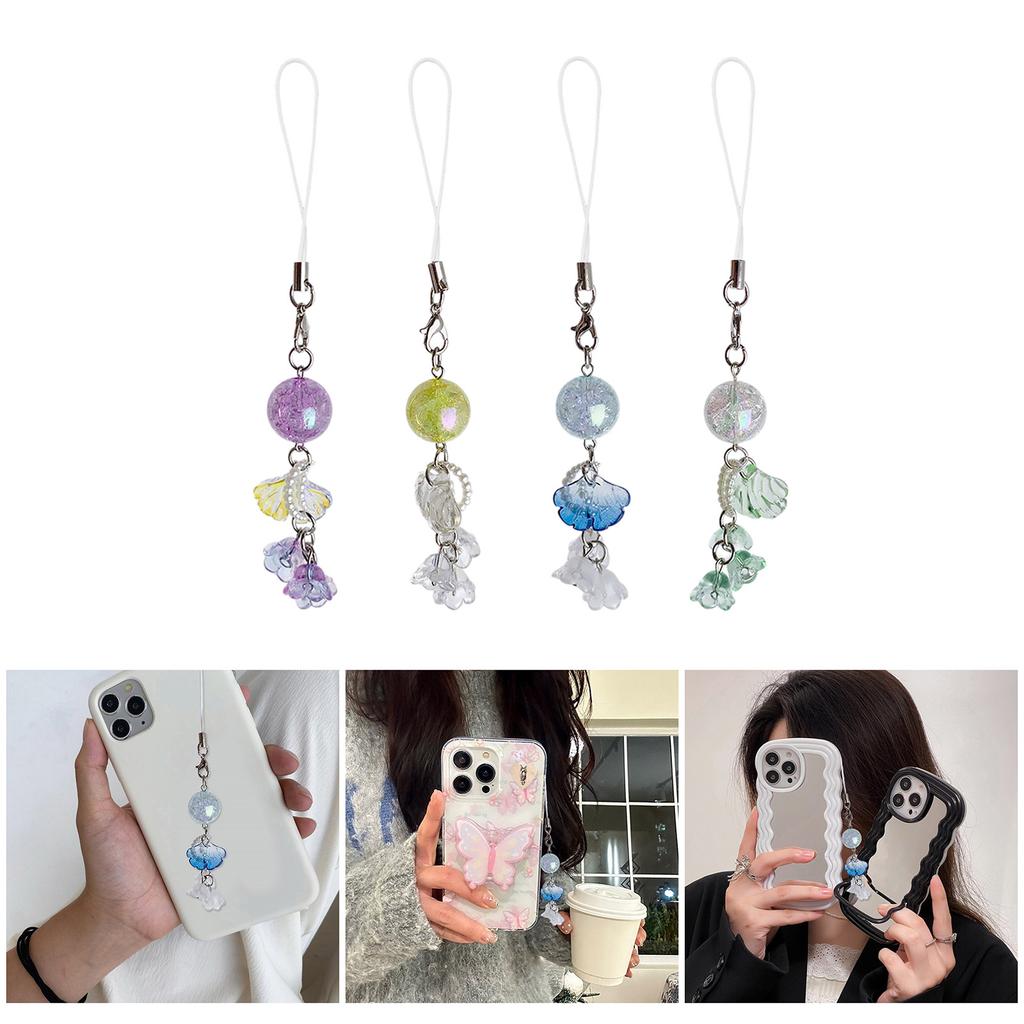 Fashionable Beaded Cellphone Charm Phone Chain Keyring Accessory Personalized Decoration for Fashion Enthusiasts