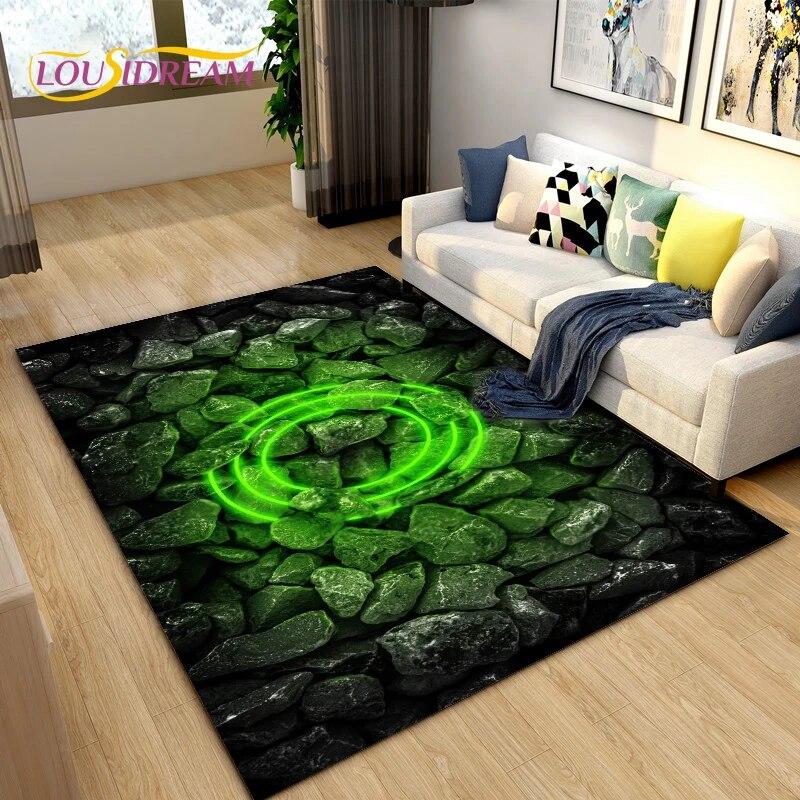 3D Color Cobblestone Stone Area Rug,Carpet Rug for Living Room BedRoom Decoration,Kitchen Doormat Bathroom Anti-slip Floor Mat