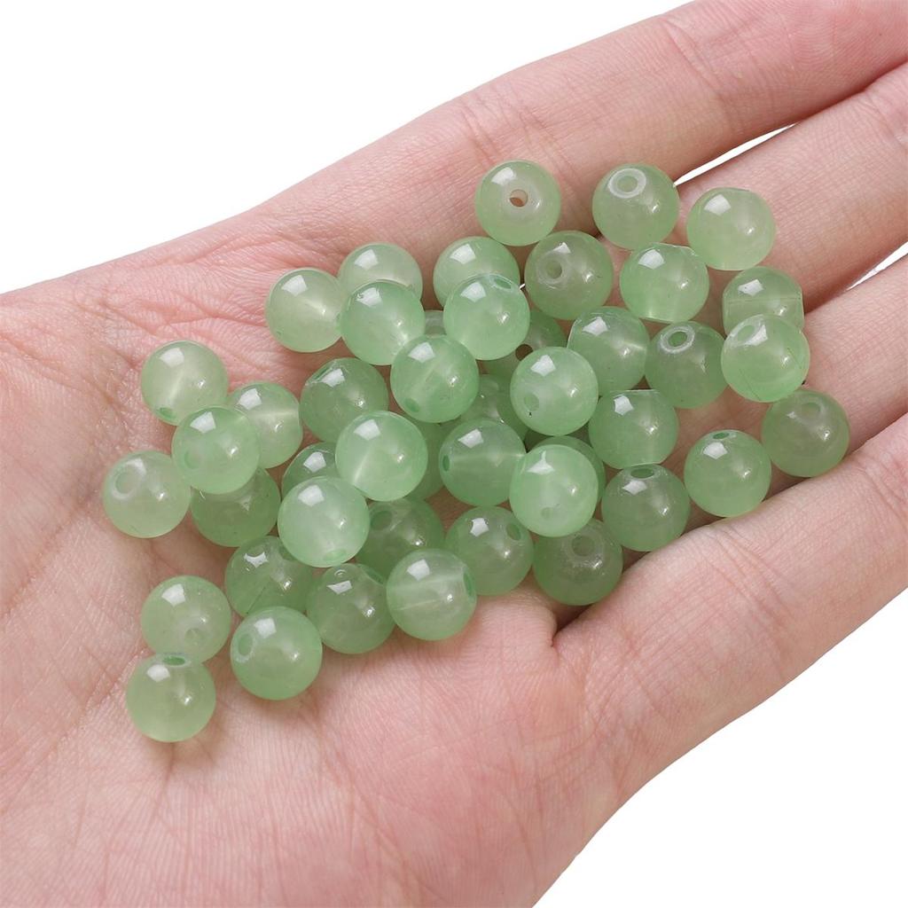 50-135 szt. Kryształowych szklanych koralików, galaretkowych, jednolitych kolorowych, imitujących kamień jadeitu, luźne koraliki dystansowe do wyrobu biżuterii
