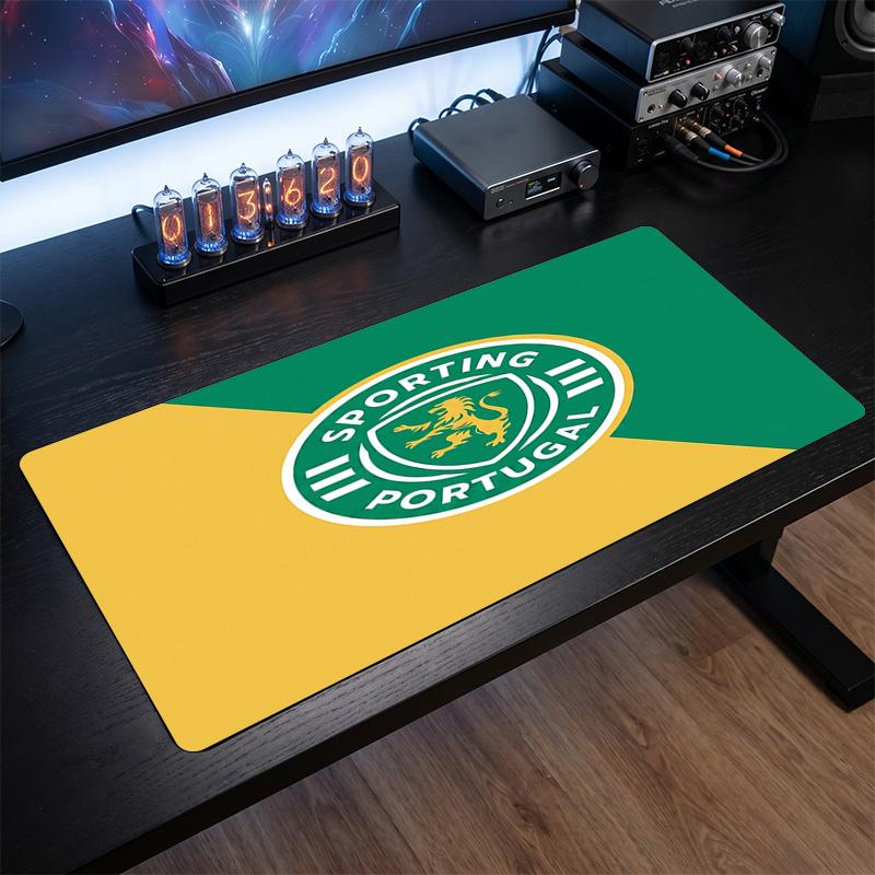 Sporting CP FC Theme Pattern Mouse Pad, Soccer Logo Design XXL Gaming Desk Mat Non-Slip Computer Mouse Pad