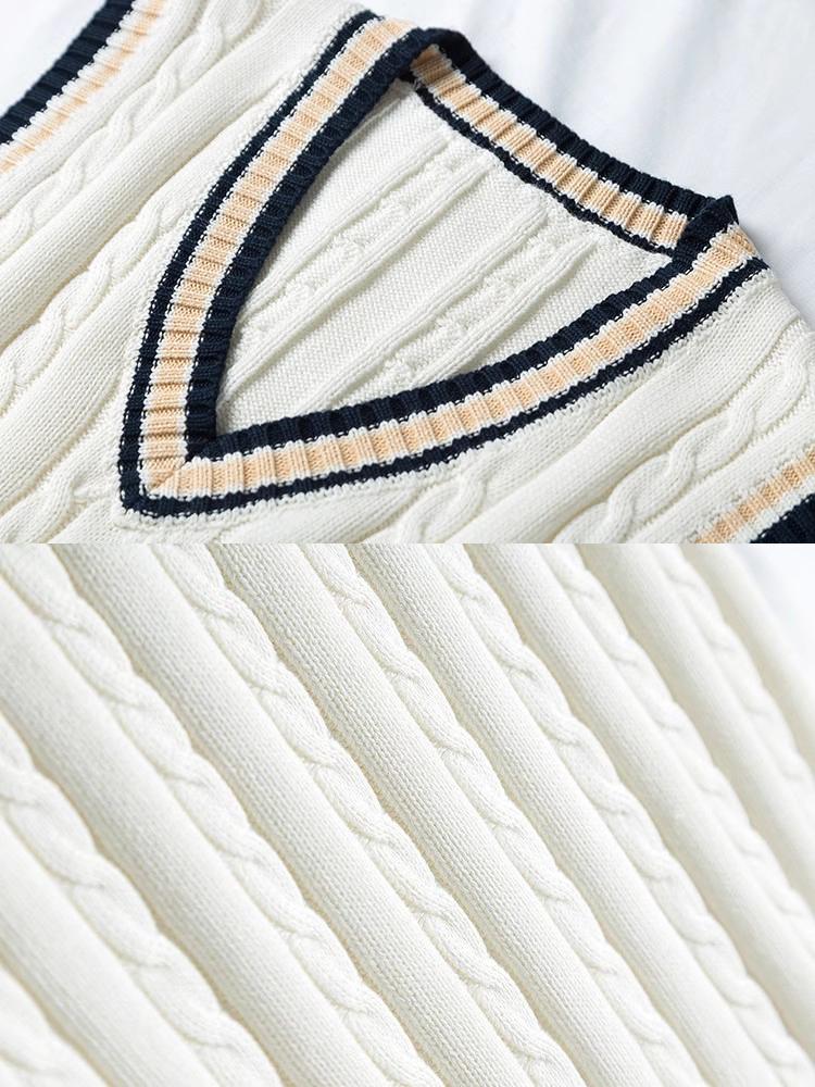 Tykt Vintertøj Herremode Ærmeløs Vest Ærmeløs Sweater Bomuld College Stil Uldstrikket Løstsiddende Strikket Grov Vest Sweater Til Mænd
