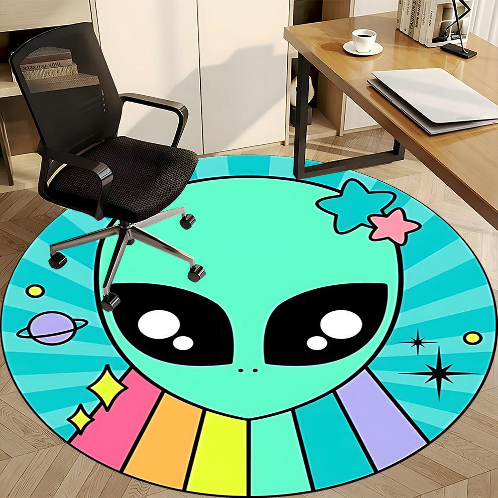 1PC Alien Sticker Chair Carpet for Office, Indoor Non-Slip Washable Carpet, Soft Comfortable Mat For Office Room yy250930169