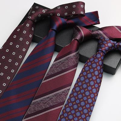 Hochzeitskrawatte Herren, Business-Hemd Gentleman-Anzug Hochzeit Bräutigam Trauzeuge Burgunder Hand Breit 8Cm