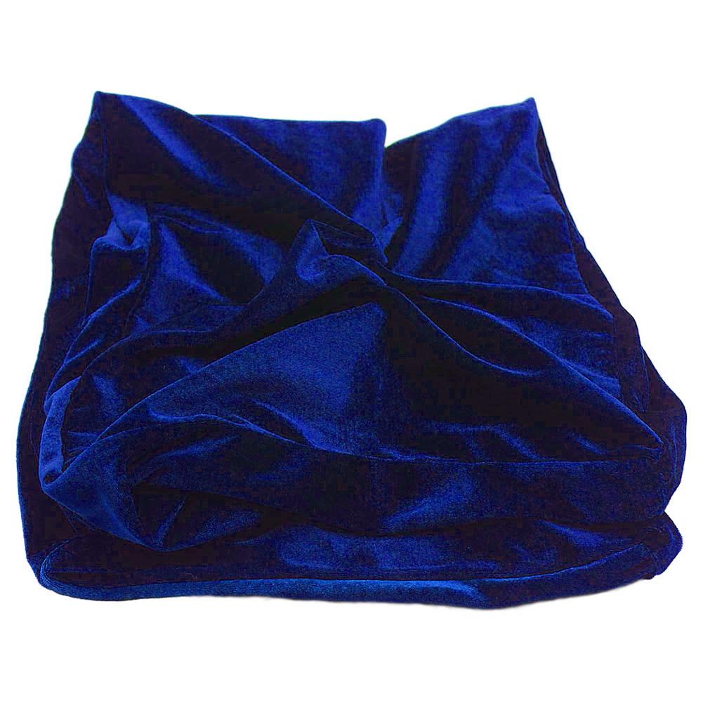 Pluszowa Tkanina Pokrowiec Przeciwkurzowy na Podwójny Stołek Pianinowy z Falbanką z Koronki (niebieski)