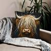 1pc Highland Cow Pillow Cover Suitable for Home, Sofa, Bed & Office Decor - Scottish Cow Cushion Case with Zipper Closure, Machine Washable Soft Plush