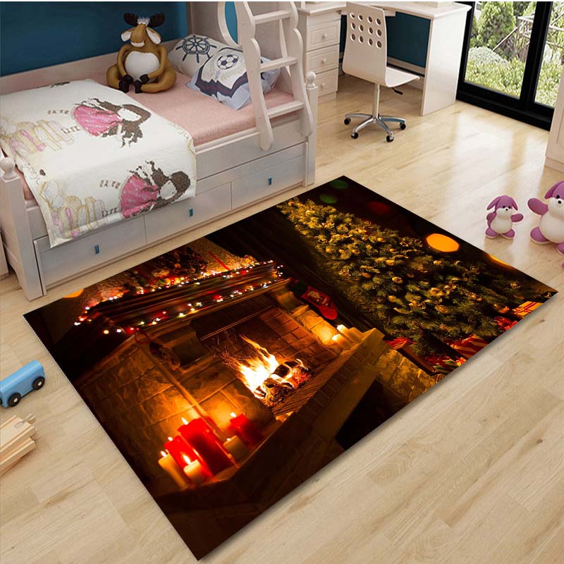 

Рождественский коврик, фланелевый ковер, коврик для двери, орнамент Санта-Клауса, рождественское украшение для дома, подарок на Новый год, ковер для спальни 60cm x 90cm