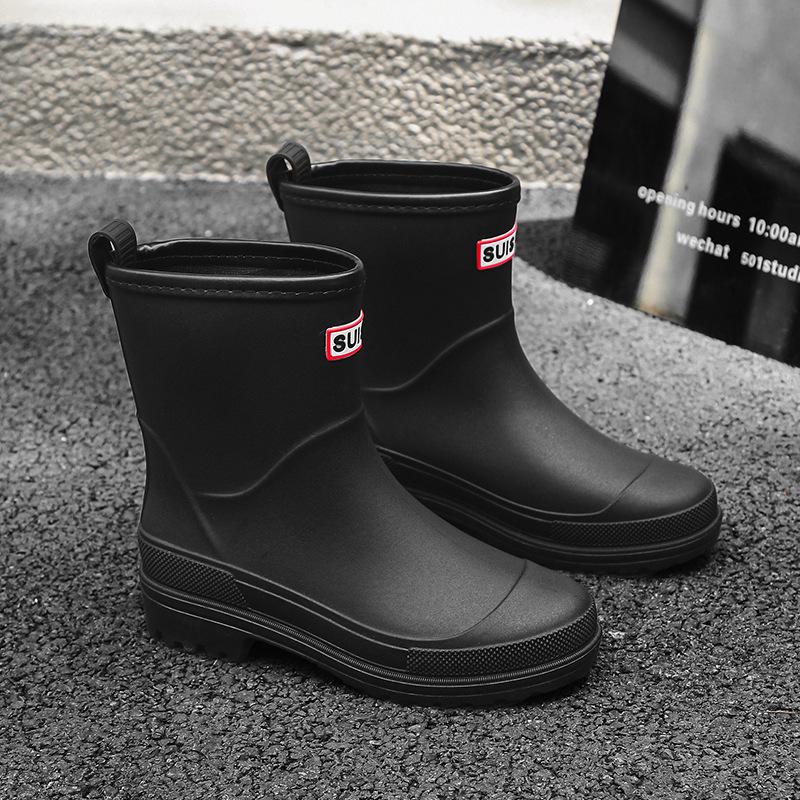 

Трендовые женские дождевые сапоги до середины икры в корейском стиле - Водонепроницаемые, Нескользящие, Идеальные для всех сезонов 41 чёрный