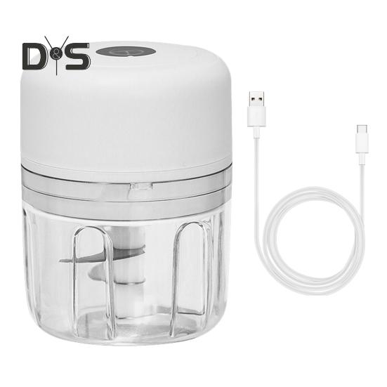 Electric Garlic Chopper 250ml USB Rechargeable Mini Veggie Processor with Magnetic Safety Lock Garlic Crusher for Small Kitchens RVs Traveling Camping