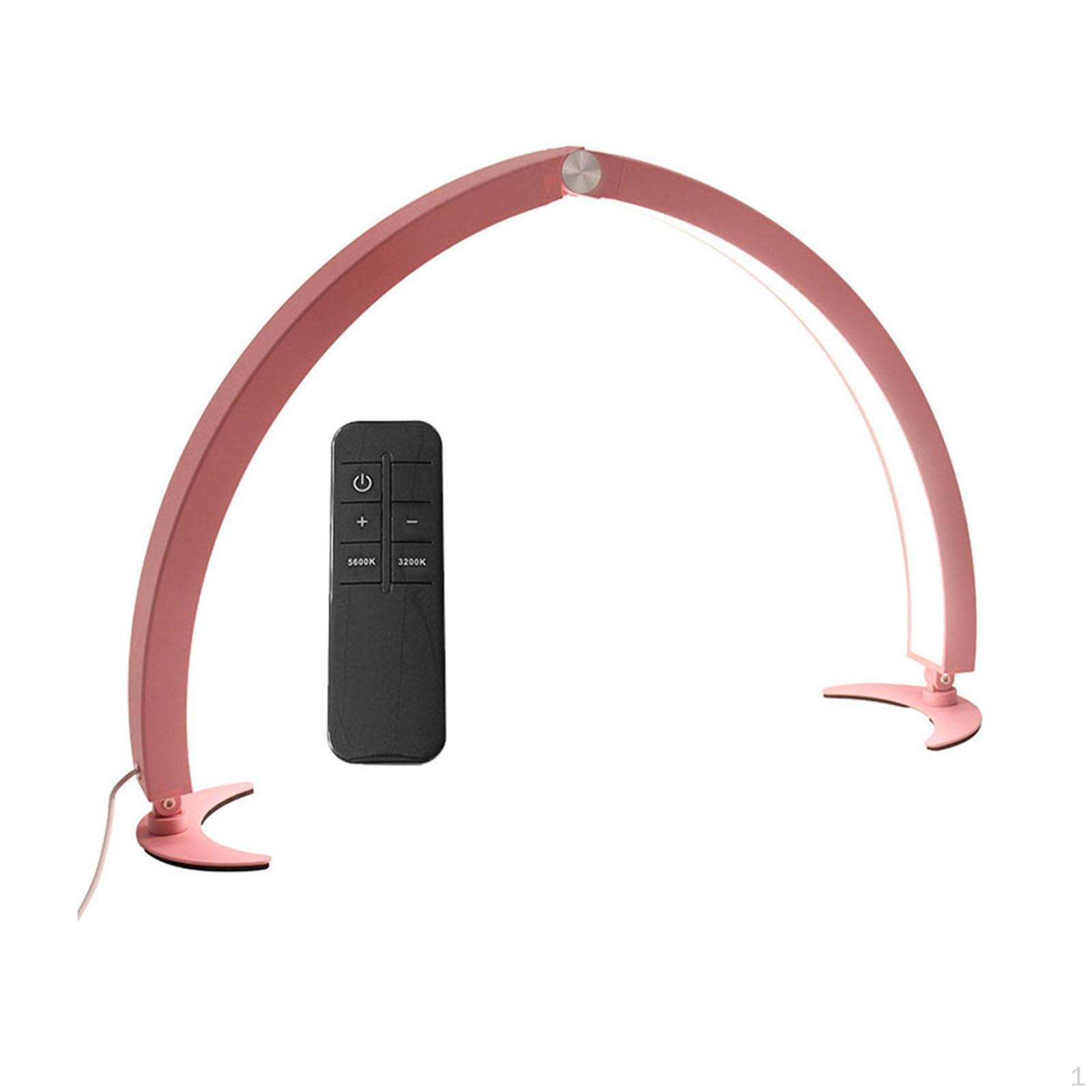 

Half Moon Nail Lamp for Desk Foldable Lighting Eyebrows Crafts Lash Work white рожевий