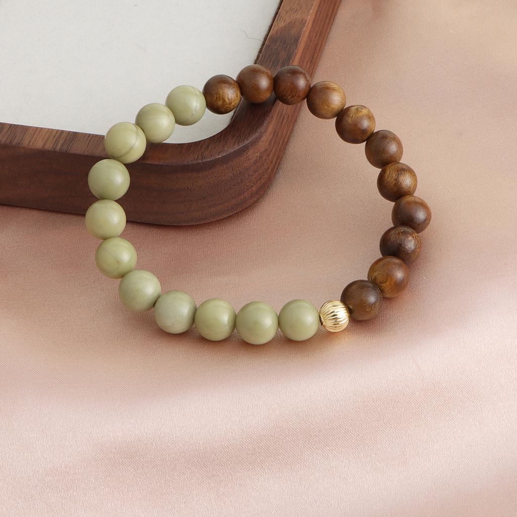 Natural Alxa Avocado Crystal Bracelet National Style Versatile Bracelet Girlfriend Gift Live