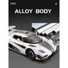 1/24 Koenigsegg One1 Alloy Model Samochodu Zabawka Diecast z Dźwiękiem i Światłem Pull Back Symulacja Skala Model Samochodu Zabawka dla Chłopca Prezent Urodzinowy