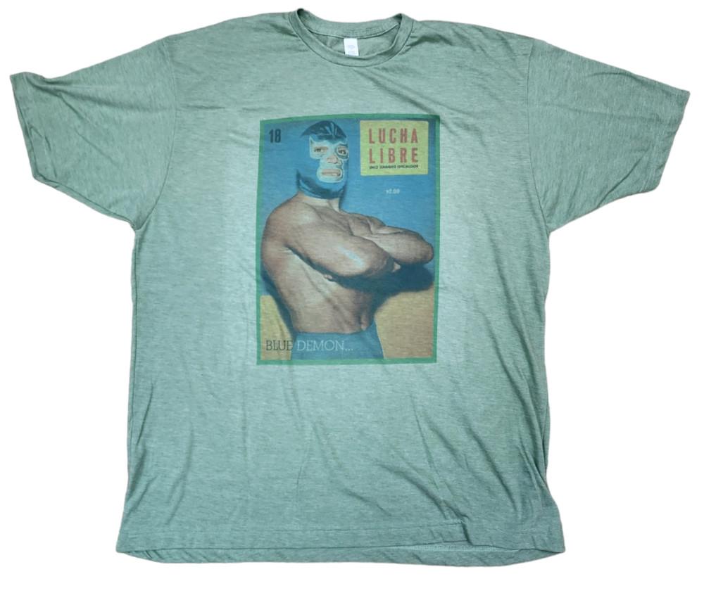 Blue Demon Luchador Mexican Wrestling TShirt green Unisex T-Shirt XXXXL