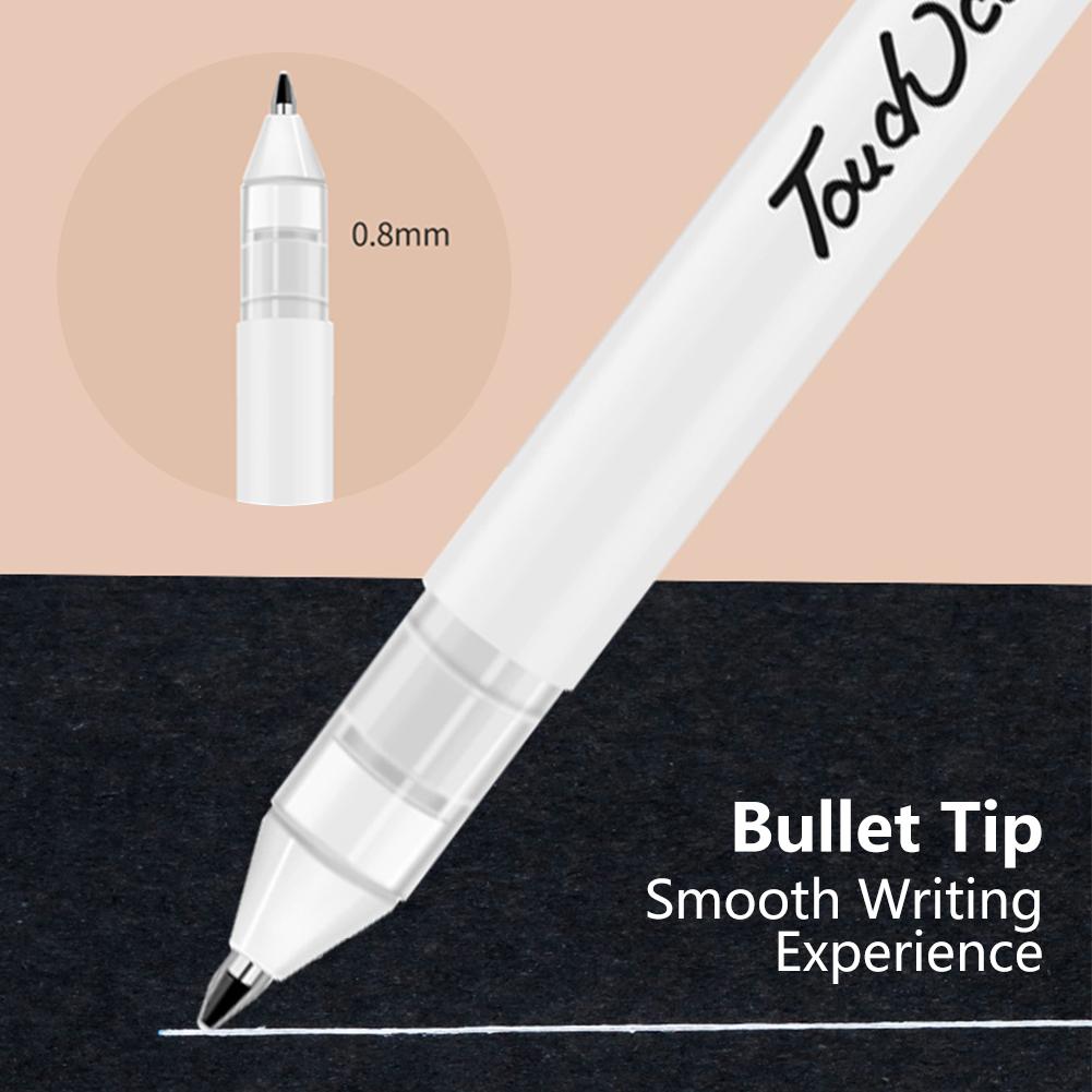 Pix marker alb de 0,8 mm, stilou cu gel cu cerneală creativ, pixuri graffiti pentru pictură, pentru student, desen, artă, scris, articole de papetărie