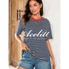 Acelitt Casual All-matching O-neck Pullover Women 2025 Summer New Stripe Print Short Sleeve T-shirt