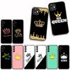 For Apple iPhone 16 15 14 Plus 13 12 Mini 17 Pro Max + 16E Air 16+ ProMax Phone Cover Case King Queen Princess Cartoon