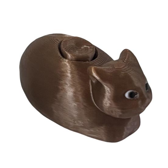 

Вращающаяся фигурка кота-мем, 3D-печатная PLA-статуэтка вращающегося котенка, скульптура для домашнего офиса, украшение рабочего стола, орнамент, мем, коллекционный подарок коричневый