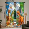 Dinosaur Print Curtains Suitable Bedroom Living Room Kitchen Decoration Home Window Set Of 2 Made Polyester Great Decor