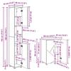 Bathroom Furniture Set with Door 4 Pcs Black Plywood and Metal