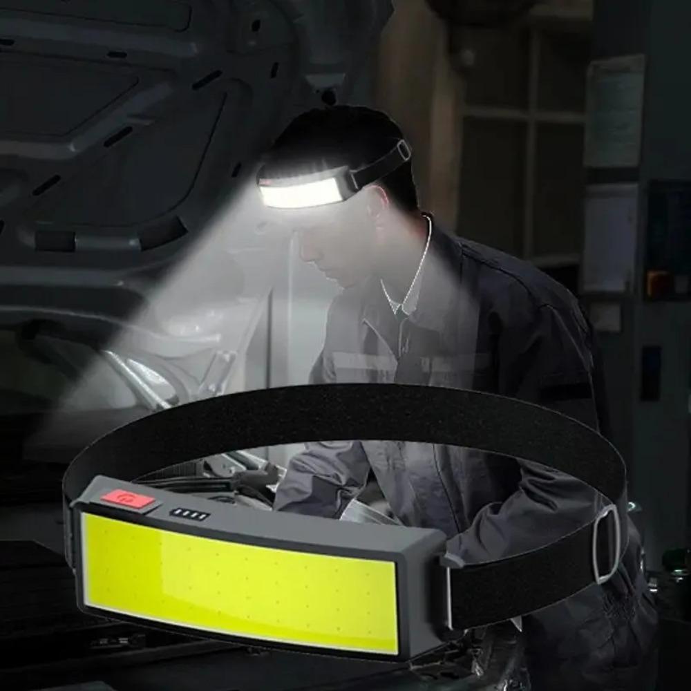 Powerful COB Headlamp Type-c/USB Rechargeable Head Flashlight Built-in Battery Outdoor Fishing Camping Lantern Waterproof Torch