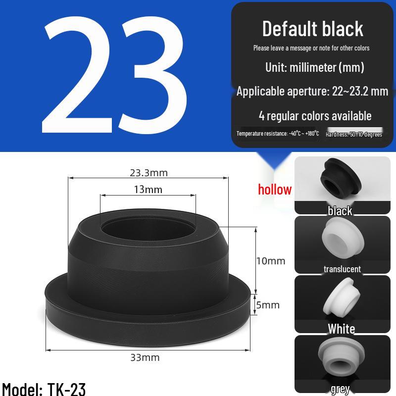 Black High-Temperature Resistant T-Shaped Silicone Stopper - Round Hole Rubber Gasket & Shock-Absorbing Blind Plug
